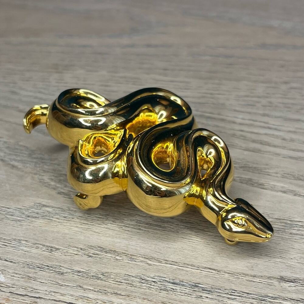 Kieselstein-Cord Snake Serpent Gold Art Bronze Buckle White Lizard Belt RARE - Picture 4 of 12
